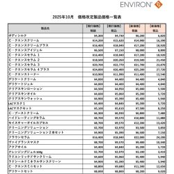 重要なお知らせ】エンビロン商品の一部価格改定について - 横浜